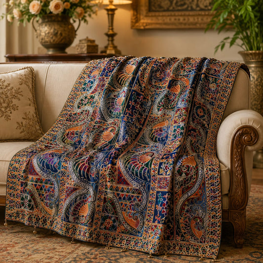 Maria B Luxury Embroidered Organza Dupatta – Royal Blue Paisley Edition (2.5 Yards)