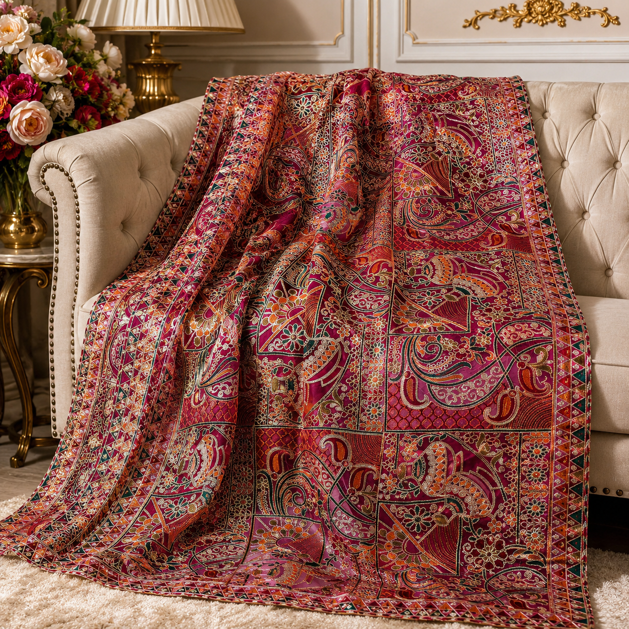 Maria B Inspired Luxury Heavy Embroidered Organza Dupatta – 2.5 Yards | Premium Party & Casual Wear
