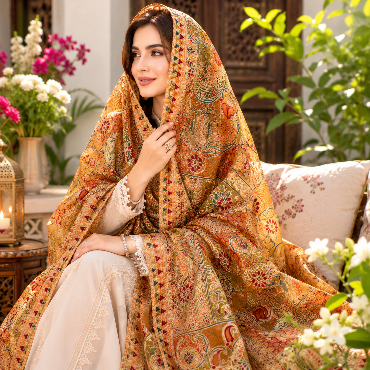 Maria B Inspired Premium Embroidered Organza Dupatta | 2.5 Yards | Elegant Party & Casual Wear for Women