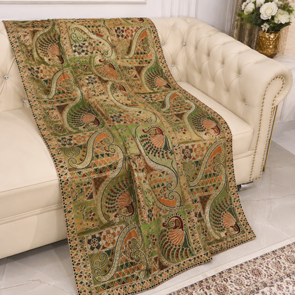 Original Maria B Premium Organza Embroidered Dupatta – Luxury Multicolor Paisley Designer Dupatta for Women