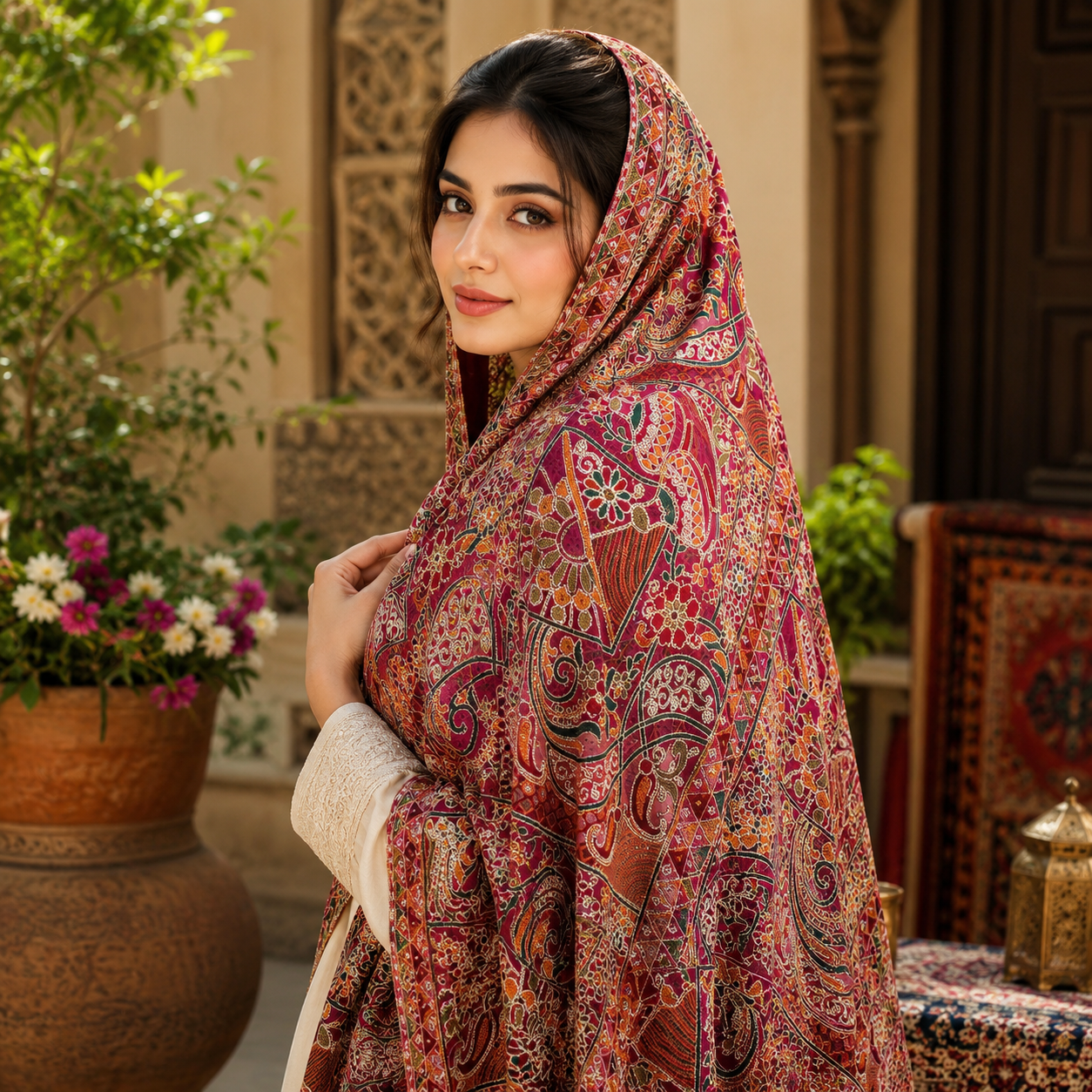 Maria B Inspired Luxury Heavy Embroidered Organza Dupatta – 2.5 Yards | Premium Party & Casual Wear