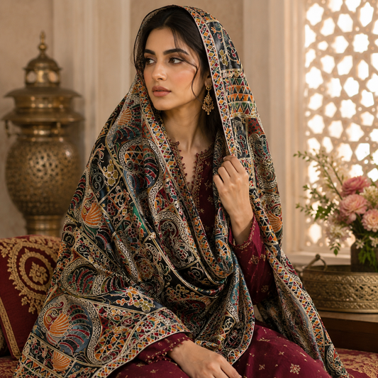Maria B Signature Embroidered Organza Dupatta – 2.5 Yards Luxury Edition
