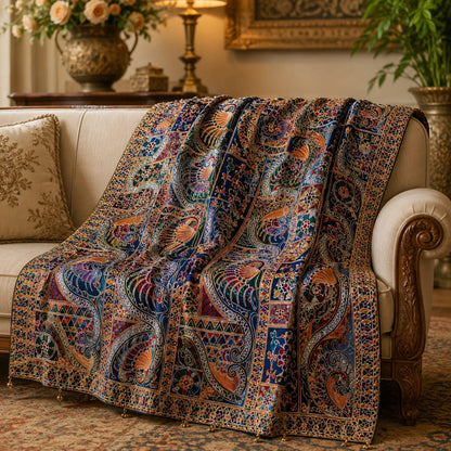 Maria B Luxury Embroidered Organza Dupatta – Royal Blue Paisley Edition (2.5 Yards)