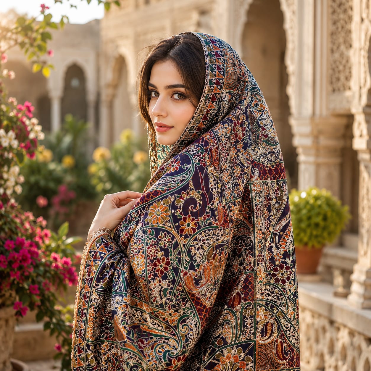 Maria B Luxury Embroidered Organza Dupatta – Premium Designer Finish | 2.5 Yards