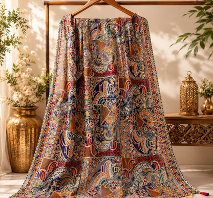 Maria B Luxury Embroidered Organza Dupatta – Premium Designer Finish | 2.5 Yards
