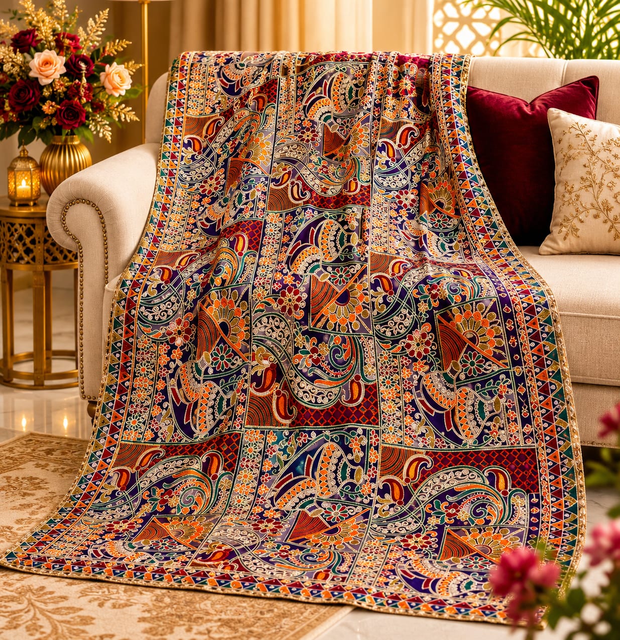 Maria B Luxury Embroidered Organza Dupatta – Premium Designer Finish | 2.5 Yards