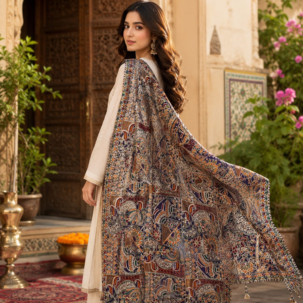 Maria B Inspired Luxury Embroidered Dupatta – Premium Designer Party Wear | 2.5 Yards