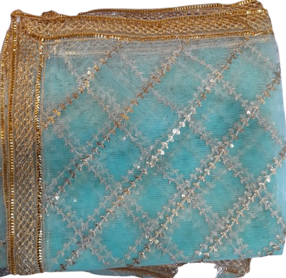 Sequence Net Dupatta – 2.5 Yards Luxury Party Wear Dupatta
