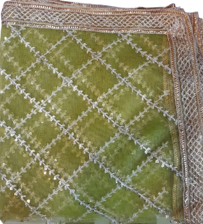 Sequence Net Dupatta – 2.5 Yards Luxury Party Wear Dupatta