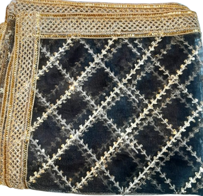Sequence Net Dupatta – 2.5 Yards Luxury Party Wear Dupatta