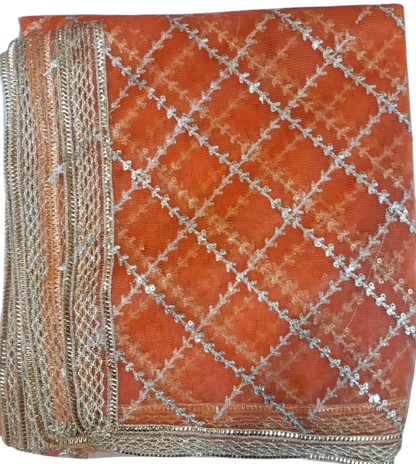 Sequence Net Dupatta – 2.5 Yards Luxury Party Wear Dupatta