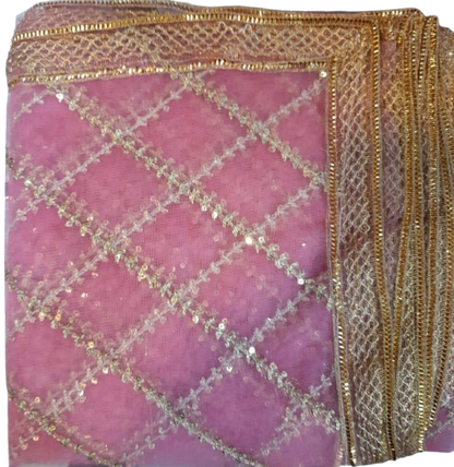 Sequence Net Dupatta – 2.5 Yards Luxury Party Wear Dupatta