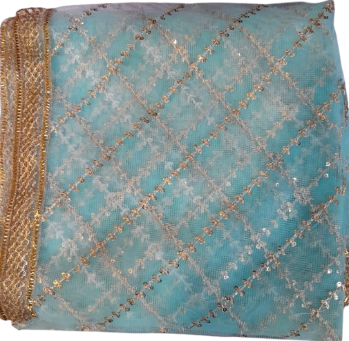 Sequence Net Dupatta – 2.5 Yards Luxury Party Wear Dupatta