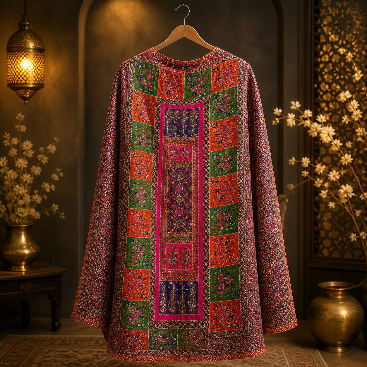 Classic Embroidered Mirror Work Shawl – Fine Quality | 2.5 Ghaz